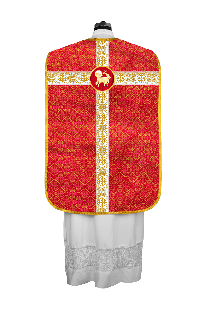 Casulla católica romana con motivo espiritual 