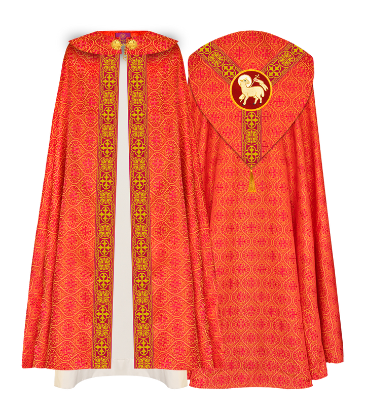 Gothic Cope Vestment with Y Type Braided Trims and Motifs