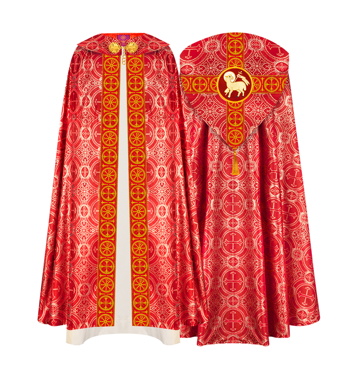 Gothic Cope Vestment with Cross Type Braided Motif