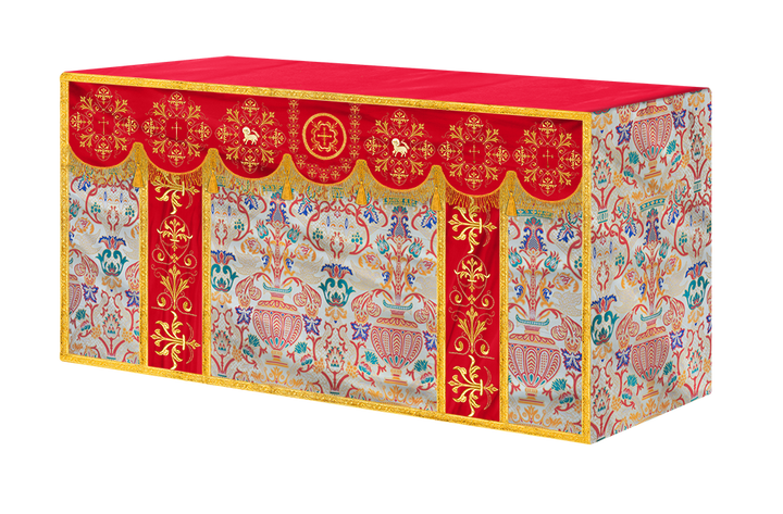 Tapestry Altar Cloth with Braided Embroidered Trims