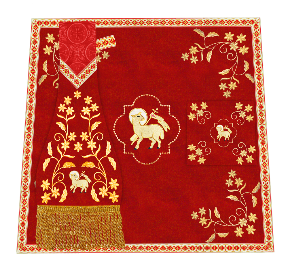 Catholic Altar Mass Set with Embroidered Motif