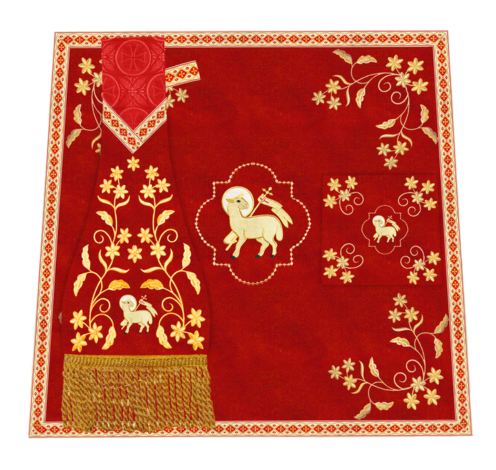 Catholic Altar Mass Set with Embroidered Motif