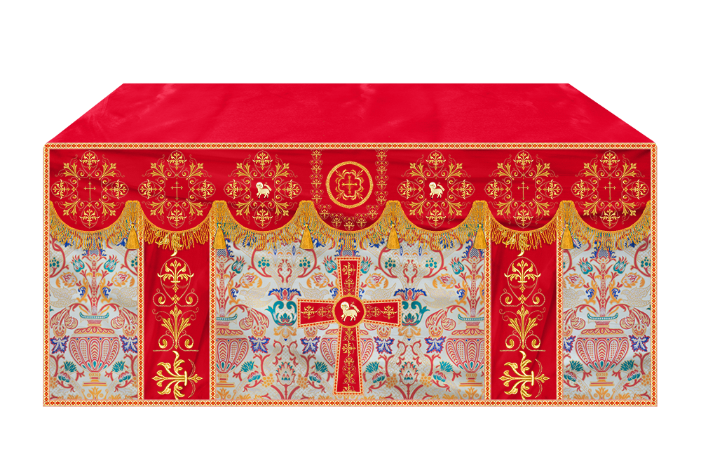 Liturgical Tapestry Altar Cloth with a Fine Embroidered Motif