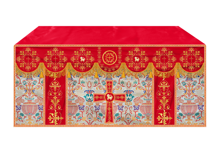 Liturgical Tapestry Altar Cloth with a Fine Embroidered Motif