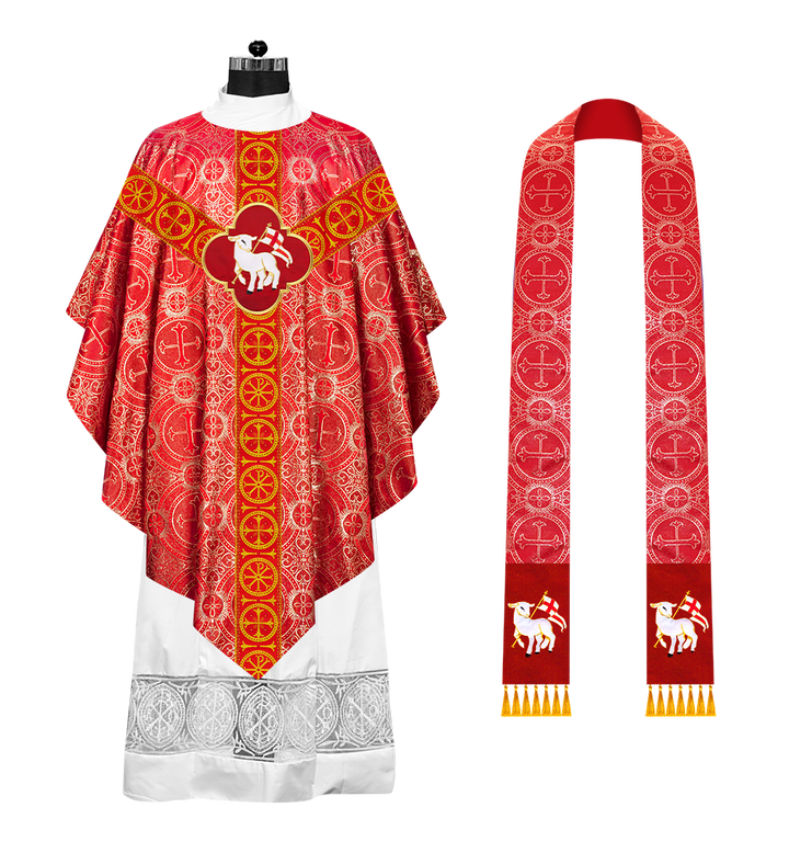 Embroidered Pugin Chasuble with Spiritual Motif