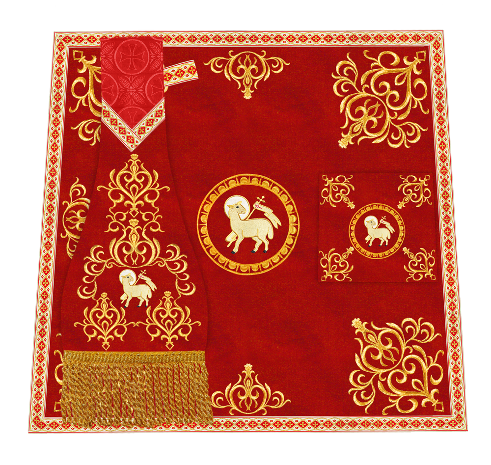 Elegant Altar Cloth with Intricate Orphrey Embroidery & Motif