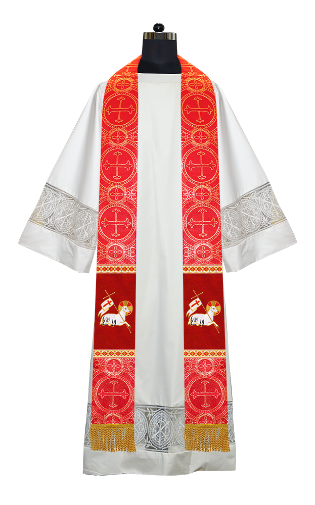 Embroidered LAMB Liturgical Clergy stole