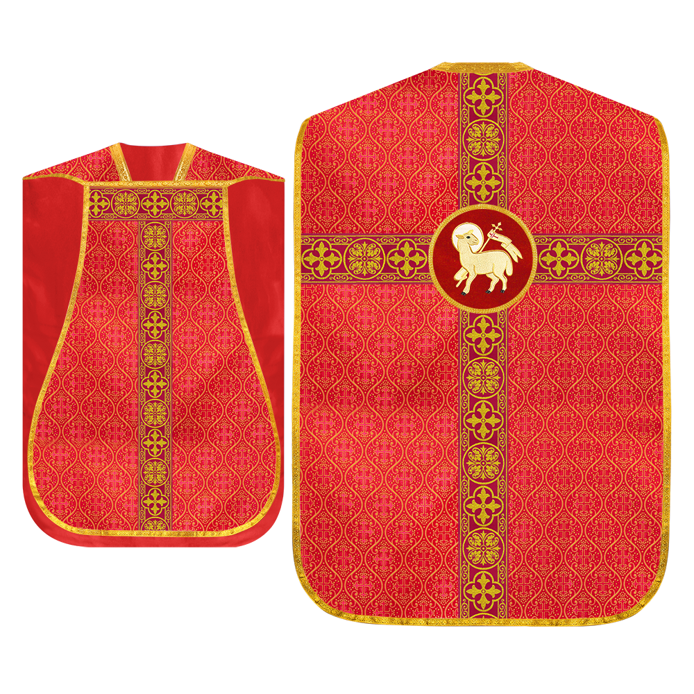 Fiddleback Vestment with Motif and woven Braided Trims