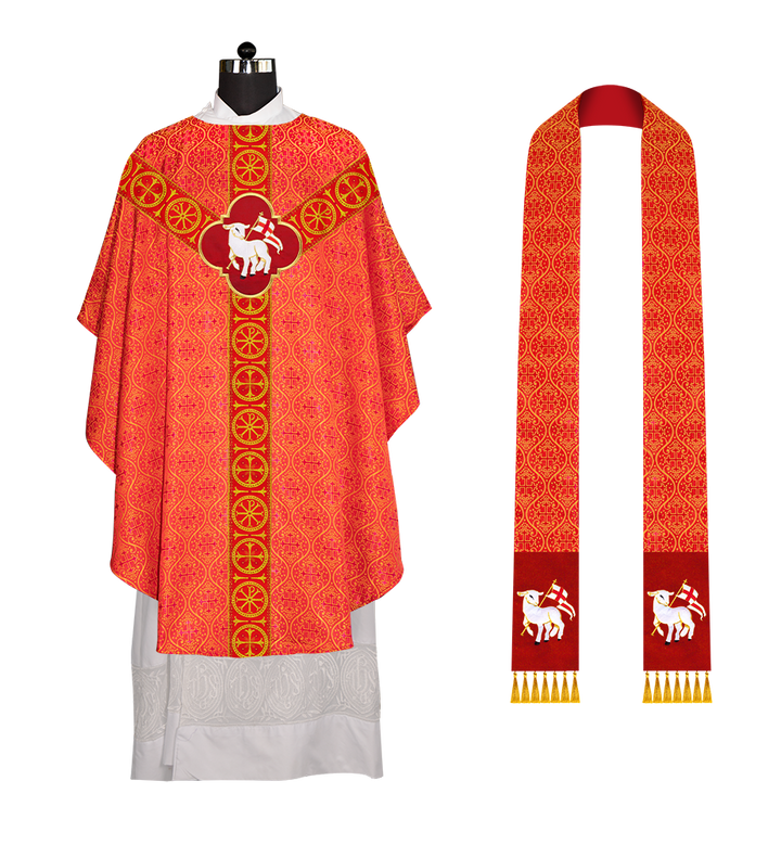 Gothic Chasuble Vestment with Y type braided orphrey