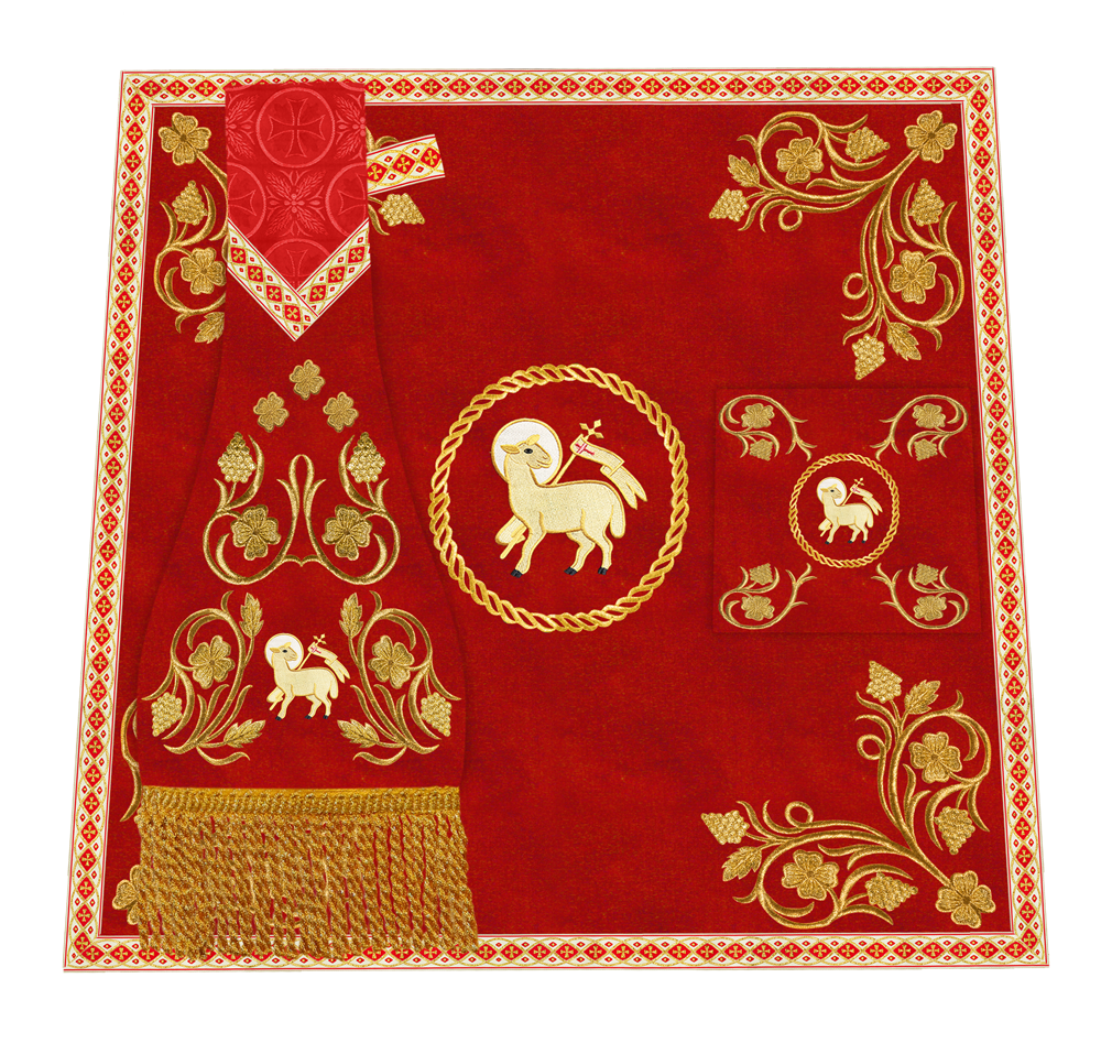 Elegant Embroidered Mass Set with Grapes Design