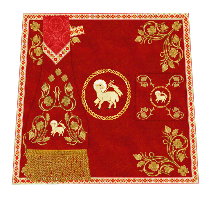 Elegant Embroidered Mass Set with Grapes Design