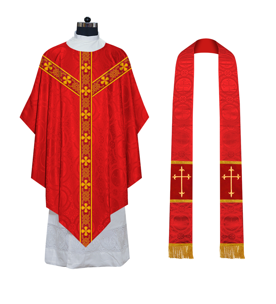 Pugin Chasuble with Detailed Braids