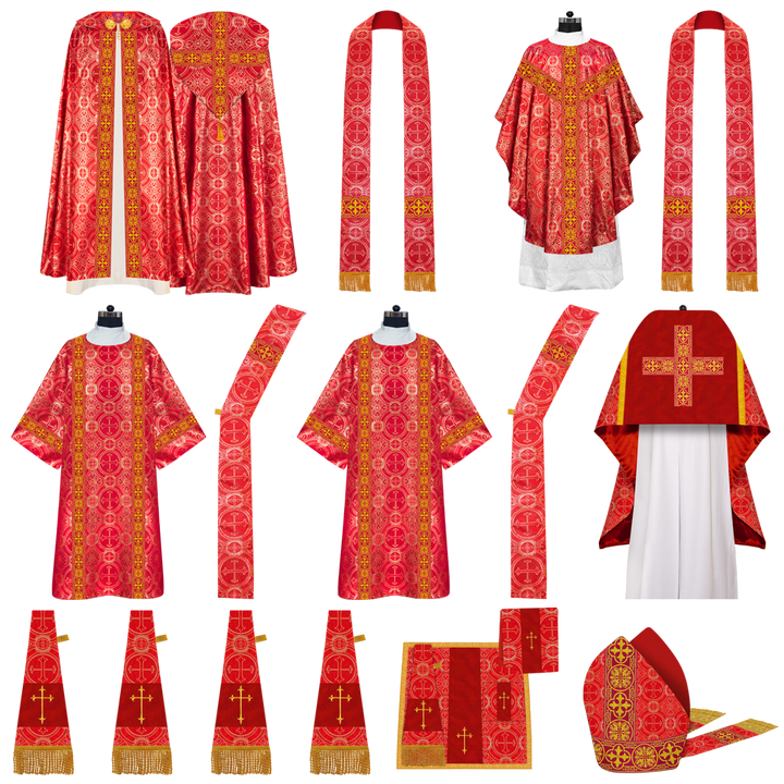 Gothic Highline Mass set Vestments with Adorned Woven Braids