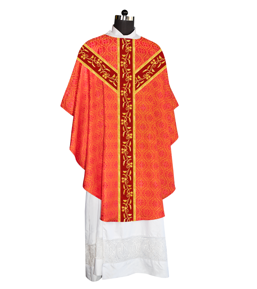 Gothic chasuble Vestment with Floral Design