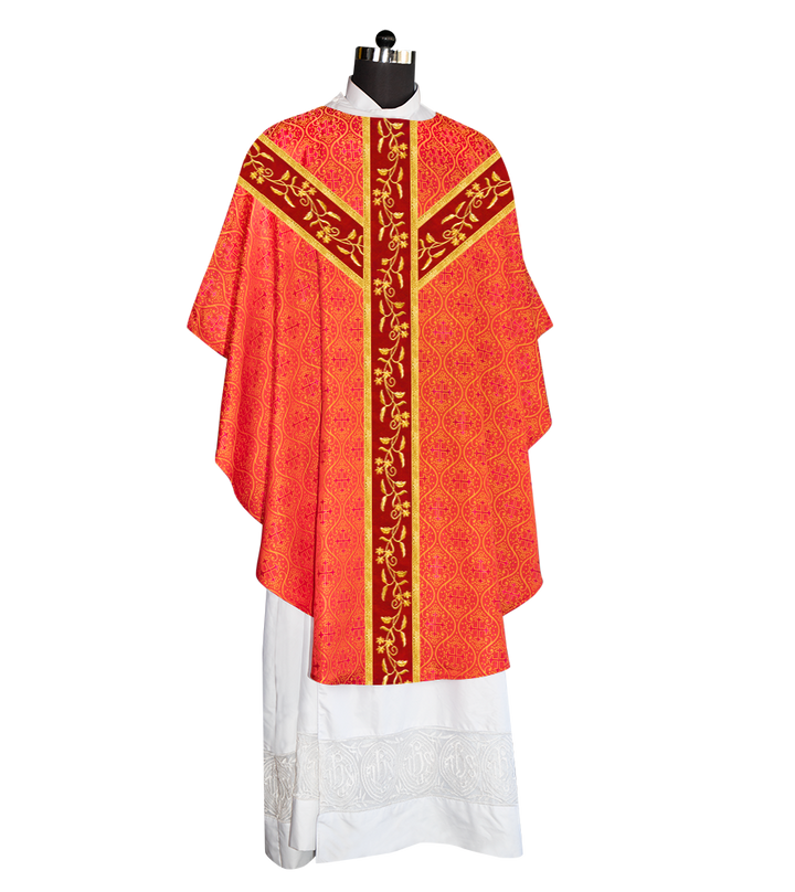 Gothic chasuble Vestment with Floral Design