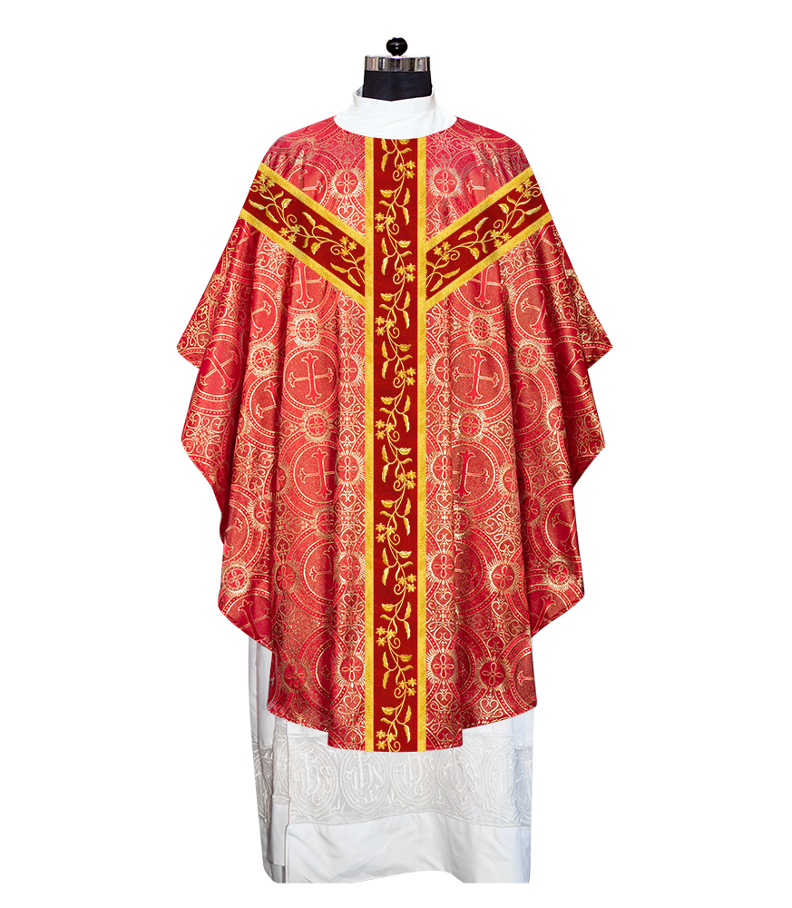 Gothic chasuble Vestment with Floral Design