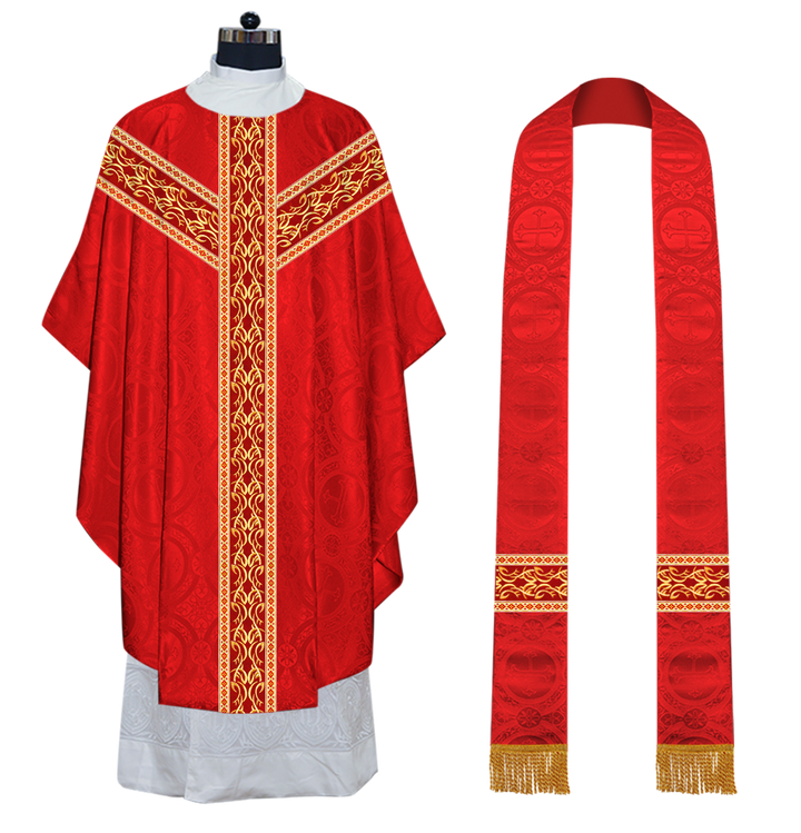 Gothic Chasuble Vestments with embroidery and trims