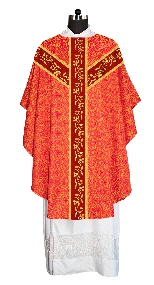 Gothic chasuble Vestment with Floral Design