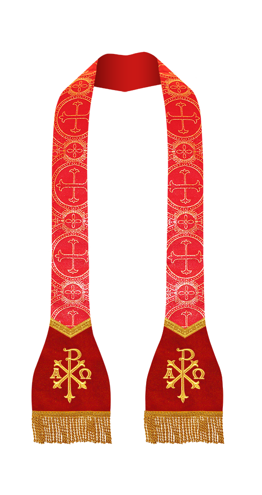 Spiritual Roman Stole with Embroidered Motif