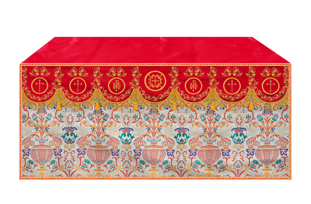 Tapestry  Altar Cloth with Liturgical Motif and Trims