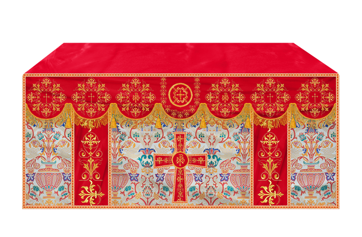 Liturgical Tapestry Altar Cloth with a Fine Embroidered Motif