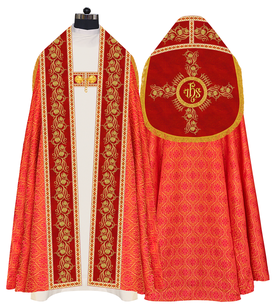 Roman Cope Vestment with Grapes Embroidered trims