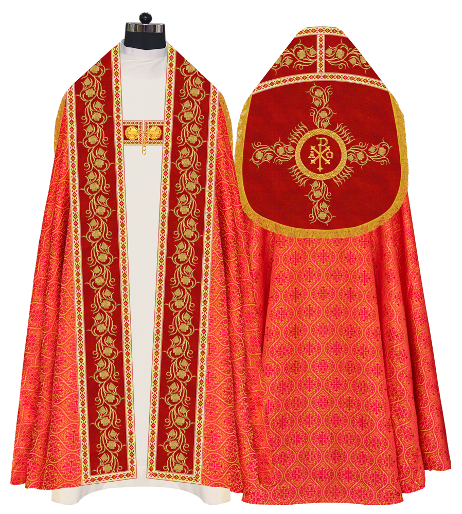 Roman Cope Vestment with Grapes Embroidered trims