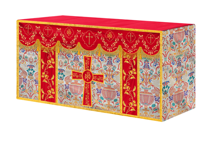 Floral Embroidery Tapestry Altar Cloth with motif