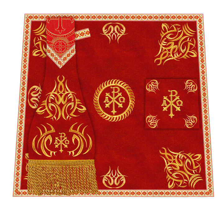 Borromean Chasuble Vestment With Braided Orphrey and Trims