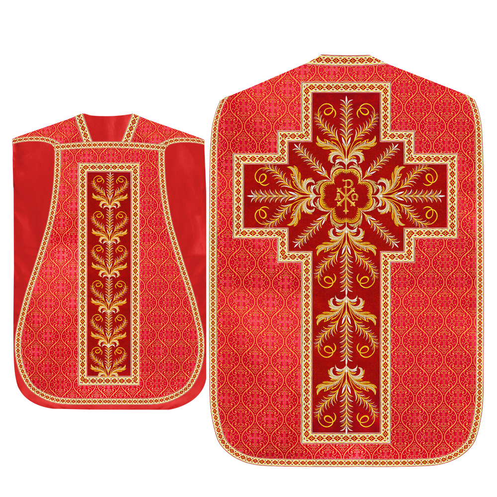 Roman Chasuble Vestment With Detailed Orphrey