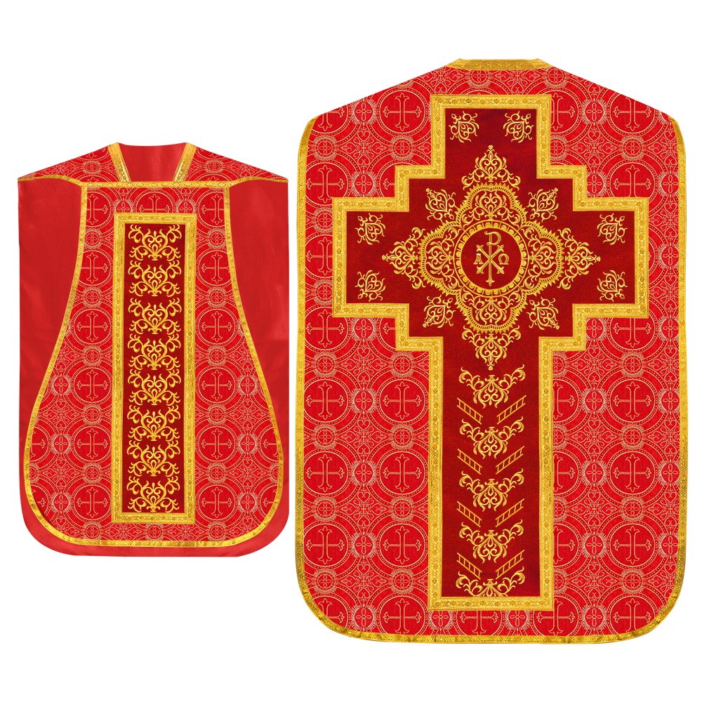 Set of four Roman Chasuble with stole