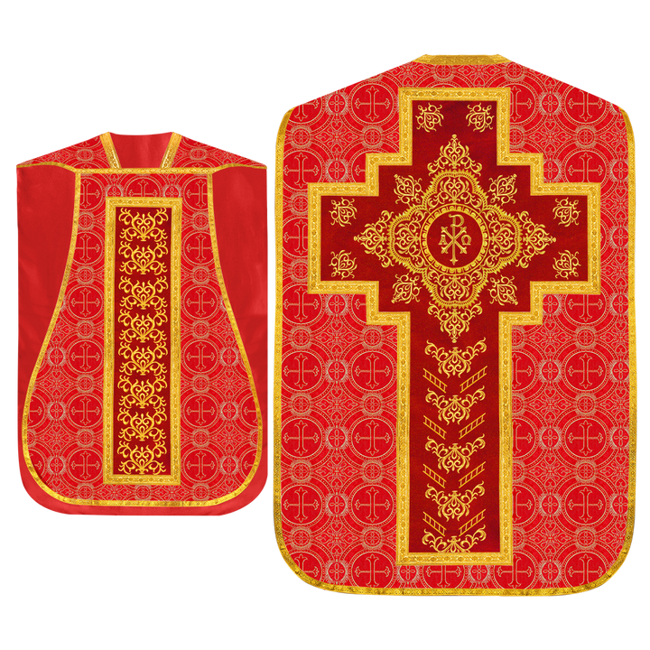 Set of four Roman Chasuble with stole