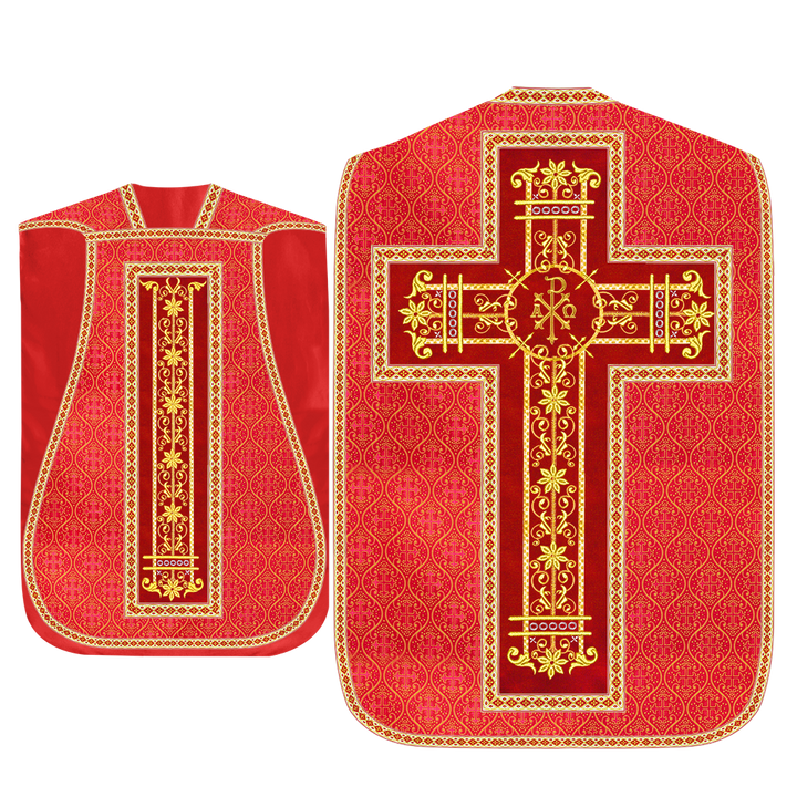 Set of Four Catholic Roman Chasuble with Spiritual Motif