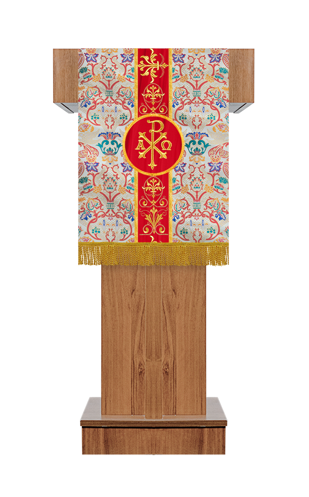 Tapestry Pulpit/Lectern with Ornate embroidered trims