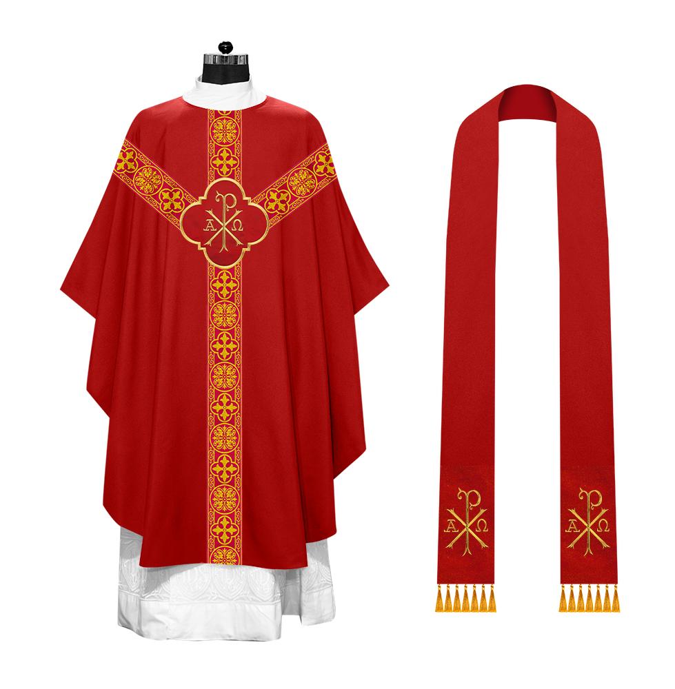 Gothic Chasuble with Ornate Braided Trims