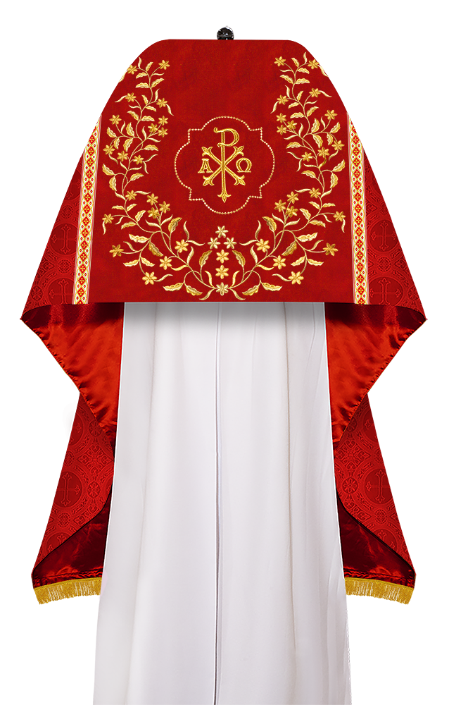 Humeral Veil Vestment with Floral Embroidered Trims