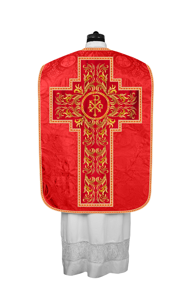 Roman Chasuble Vestment With Woven Braids and Trims