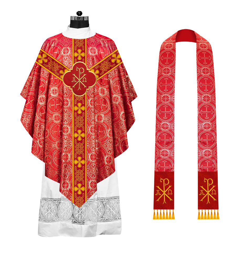 Embroidered Pugin Chasuble with Spiritual Motif