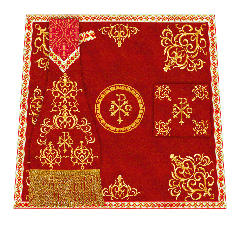 Traditional Fiddleback Vestment With Motifs and Trims