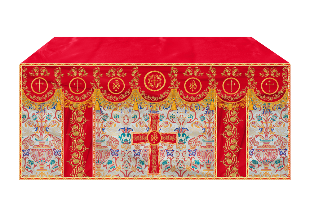 Tapestry  Altar Cloth with Liturgical Motif and Trims