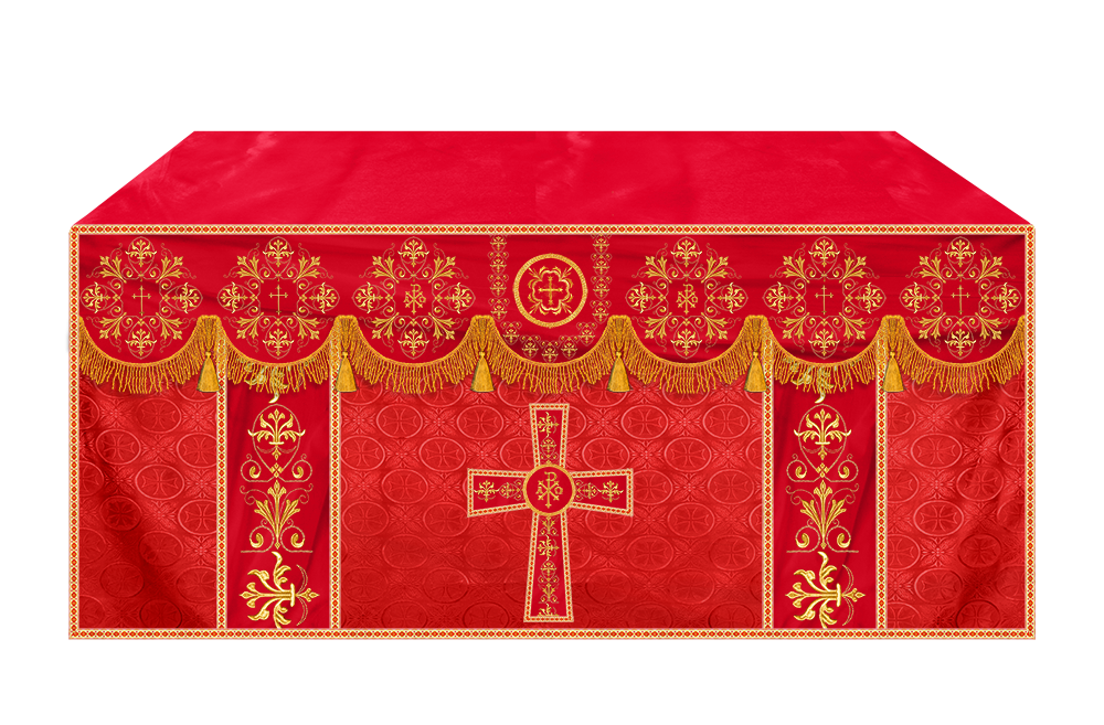 Embroidered Liturgical Church Altar Cloth with Spiritual Motif