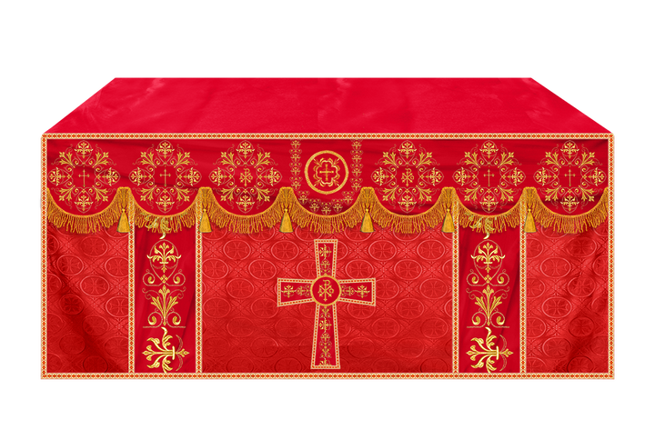 Embroidered Liturgical Church Altar Cloth with Spiritual Motif