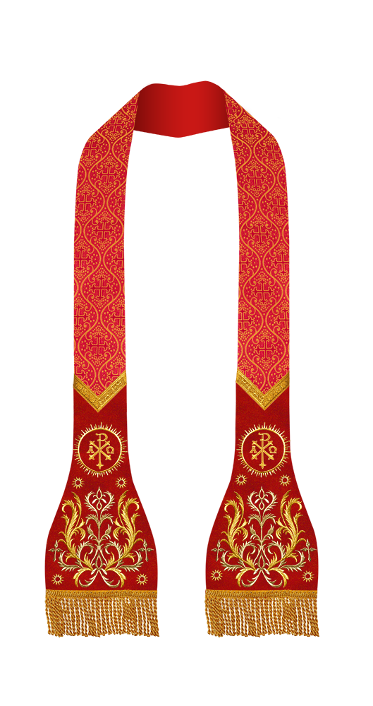 Set of 4 Catholic Stole with Embroidery Motif