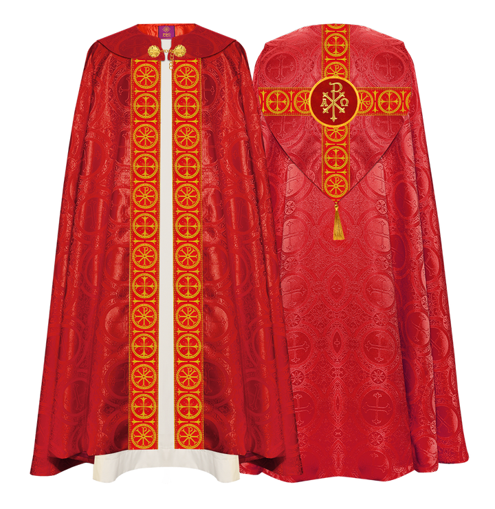 Gothic Cope Vestment with Cross Type Braided Motif