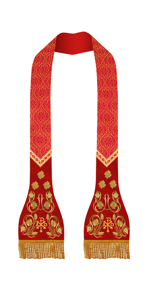 Grapes Embroidered Roman Stole