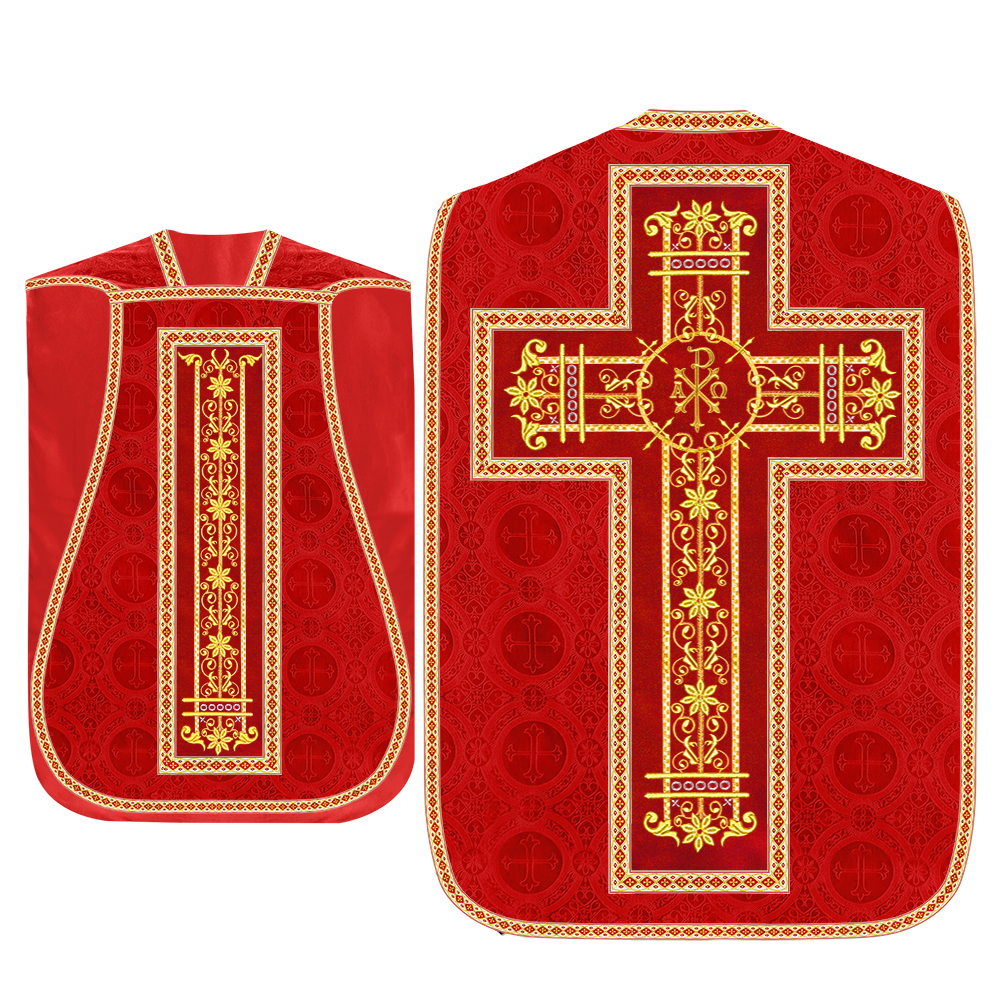 Set of Four Catholic Roman Chasuble with Spiritual Motif