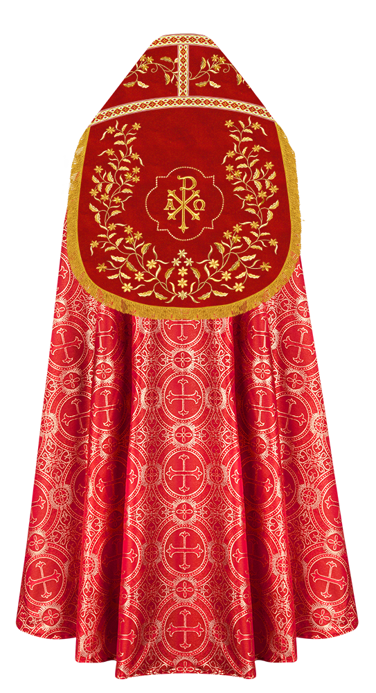 Handcrafted Roman Cope with Embroidered Trims