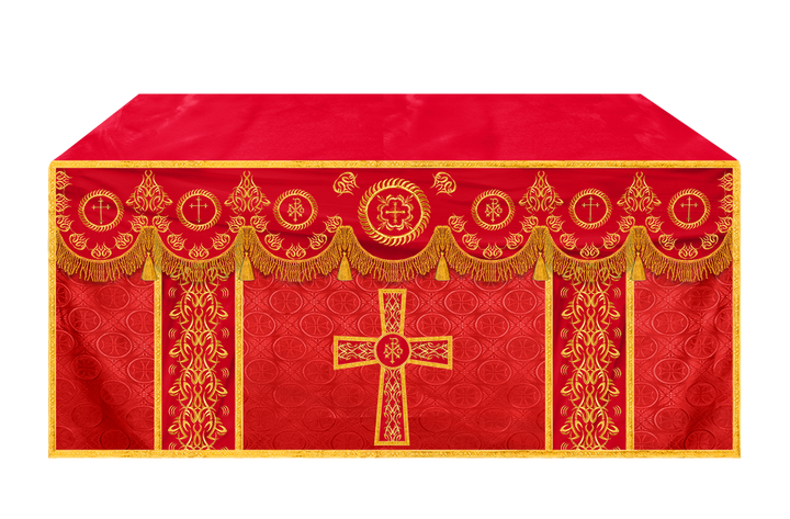 Liturgical Altar Table Cloth with Elegant Embroidery Trims