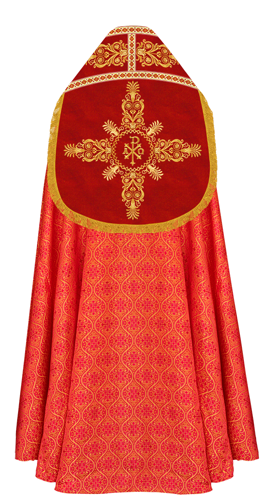 Embroidered Roman Cope with Adorned Spiritual Motif