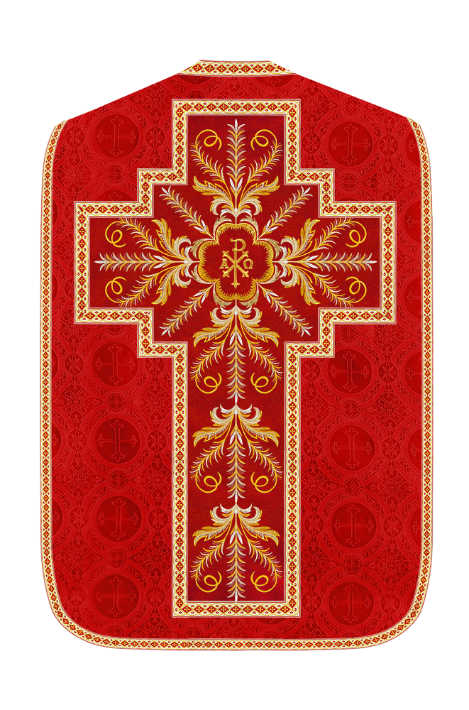 Roman Chasuble Vestment With Detailed Orphrey